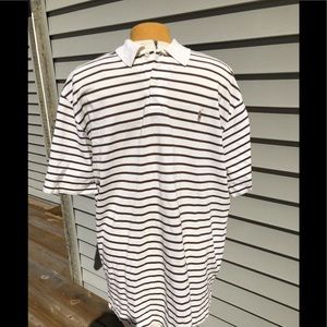 Ralph Lauren polo white with brown stripe blue tag